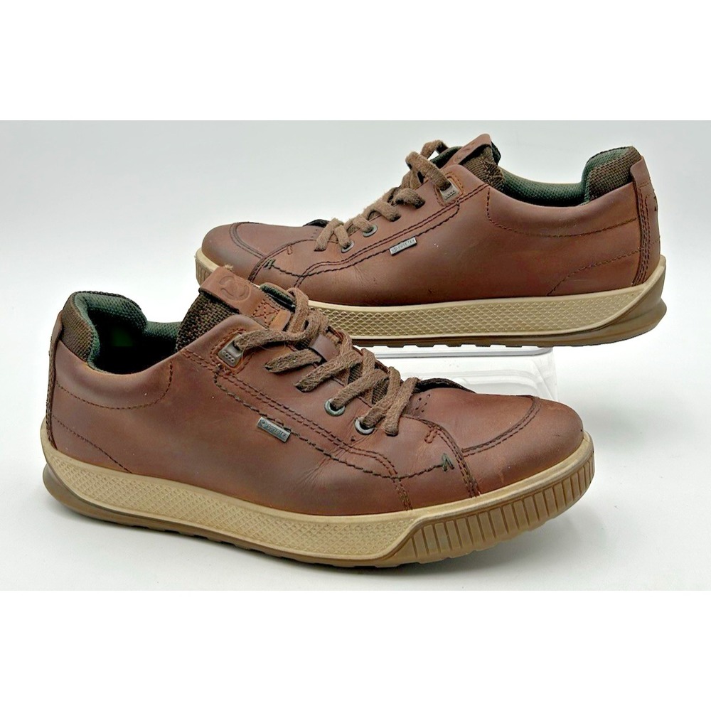Ecco Byway Tred GTX Size 8 Sneakers Brown Nubuck Leather‎ Lace Up GoreTex Shoe